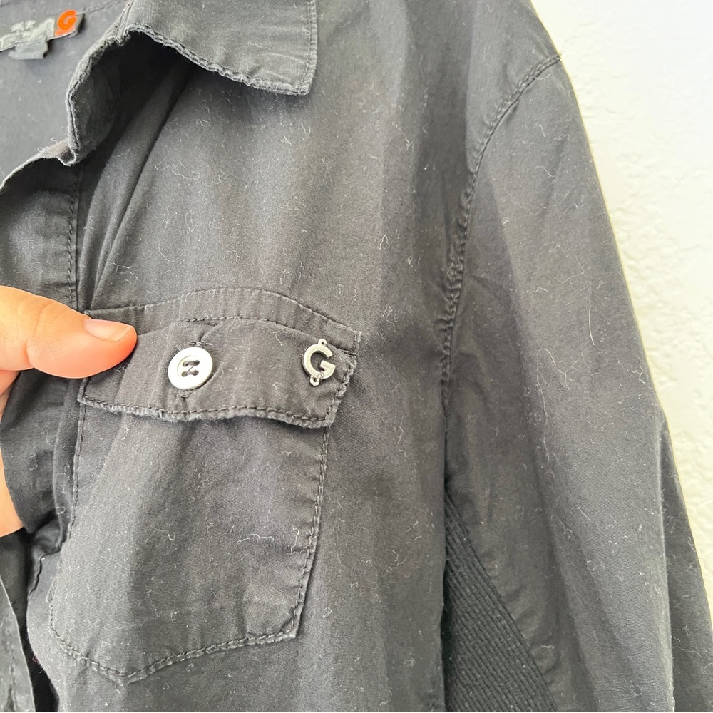 G by Guess Black Button Up Utility Long Sleeve Size Large - Picture 7 of 9